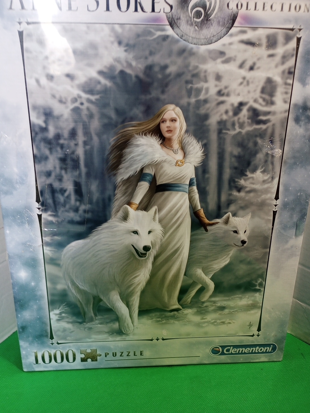 Winter Guardians Clementoni 1000-Piece Fantasy Woman with Arctic Wolves Puzzle